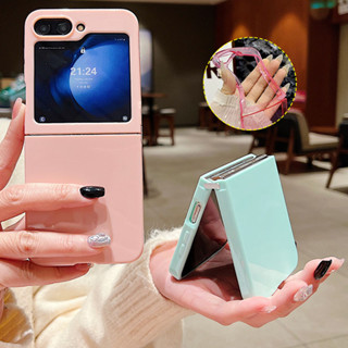 Vỏ Mềm Màu Kẹo Dễ Thương Samsung Galaxy Z Flip 7 Z Flip 6 Z Flip 5 Z Flip 4 Z Flip 3 Vỏ Màu Nguyên Chất Chống Sốc Thời Trang