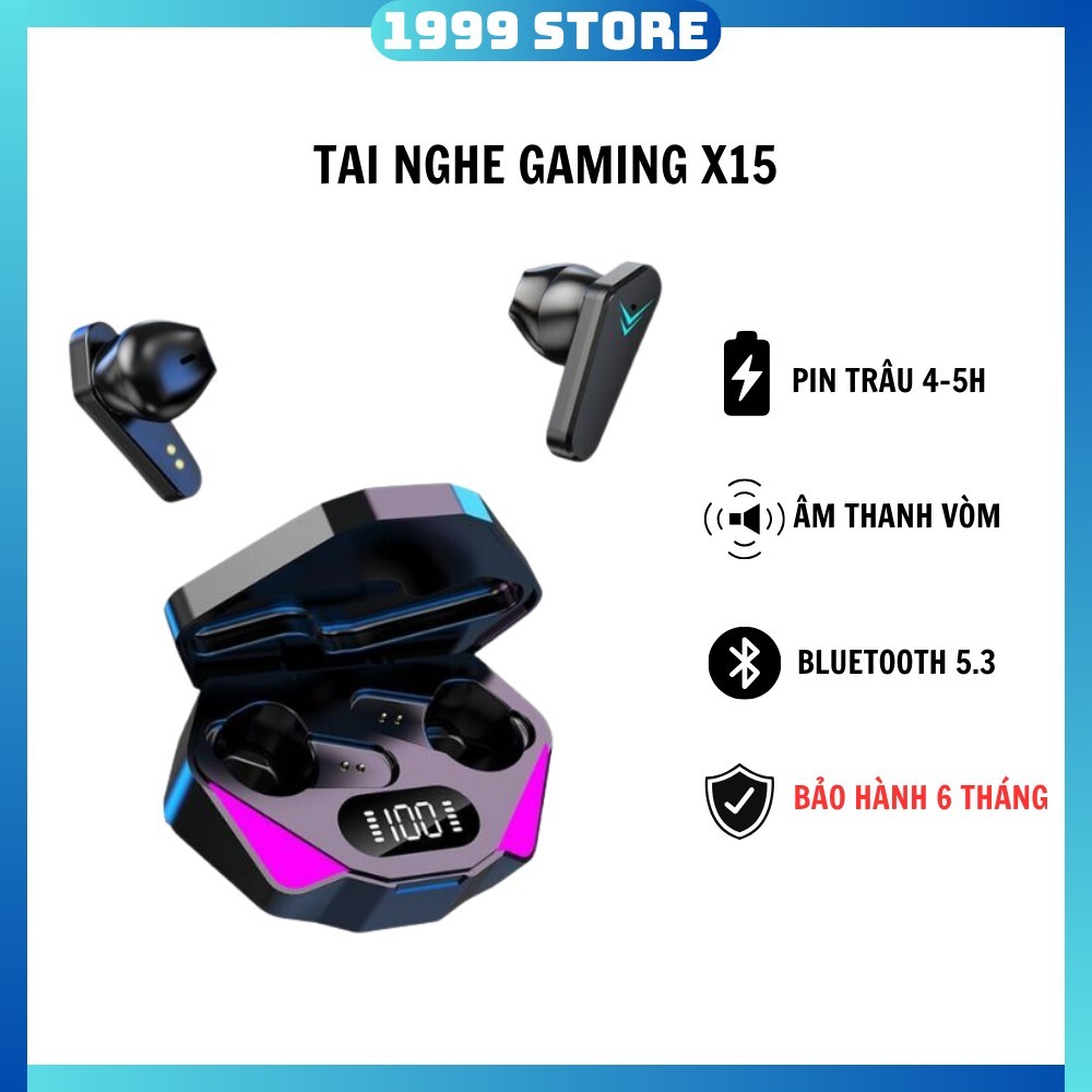 Tai nghe bluetooth X15 phiên bản Gaming chất lượng cao,tai nghe không dây pin trâu