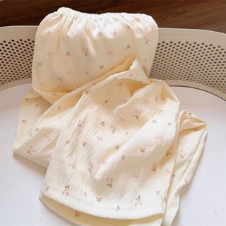  Quần ngủ FDS quần mặc thường ngày xuân hè instagram vải bông mây cho thiếu nữ quần ống đứng ống rộng dễ thương 