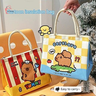 SHNGki Hoạt Hình Capybara Hộp Cơm Trưa Túi Cách Nhiệt Túi Tote Bento Túi Ăn Trưa Cho Nữ Bé Gái Túi Di Động Quà Tặng MNS