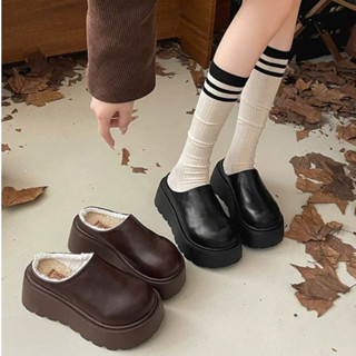 [HÀNG SẴN] Giày Sục, DÉP SỤC NỮ DA TRƠN đế cao 7CM bản QCCC  Lót lông chất đẹp FULL BOX