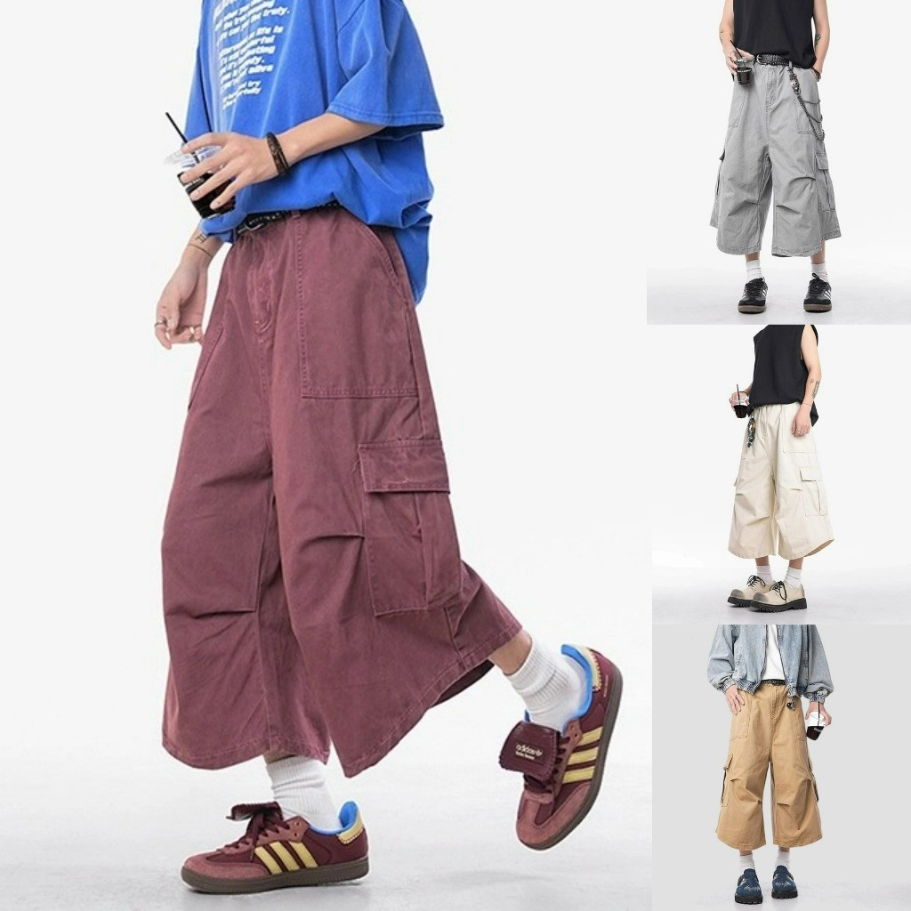 3 / 4 Quần short denim Baggy Quần Jean Quần Capri Quần Jean Hàng Hóa Quần Ngắn Nam Quần short Thường