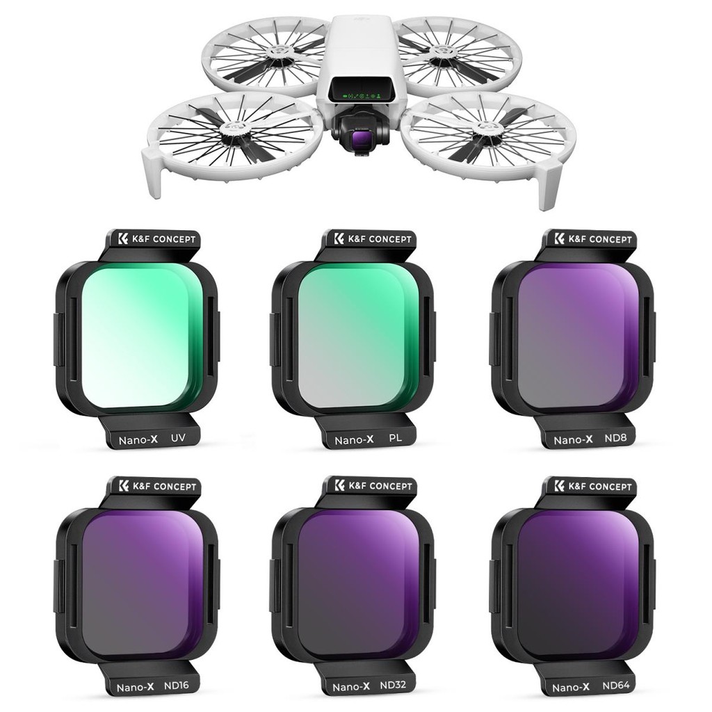 Bộ lọc K & F Concept UV + PL + ND8 + ND16 + ND32 + ND64 Tương thích với DJI Flip