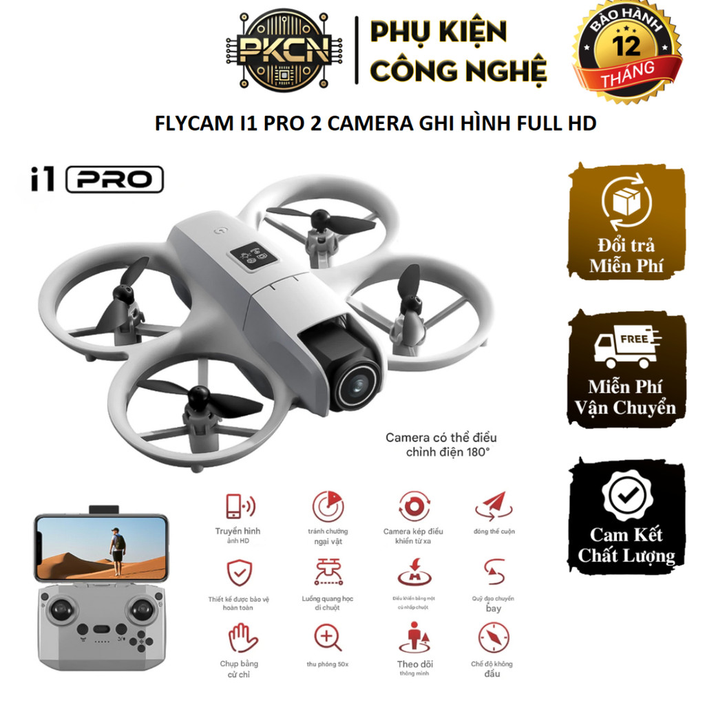 Flycam I1 PRO 2 Camera 1080P – Ghi Hình Full HD, Gập Gọn Tiện Lợi, Dễ Bay