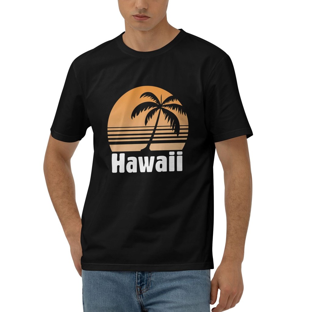 Áo thun Cotton Hawaii Hawaii cổ điển hoàng hôn Hawaii