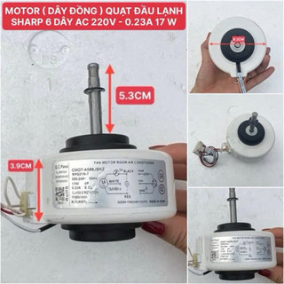 Motor (Dây Đồng) Quạt Đầu Lạnh Điều Hoà Sharp 6 Dây AC 220V-0.23A-17W