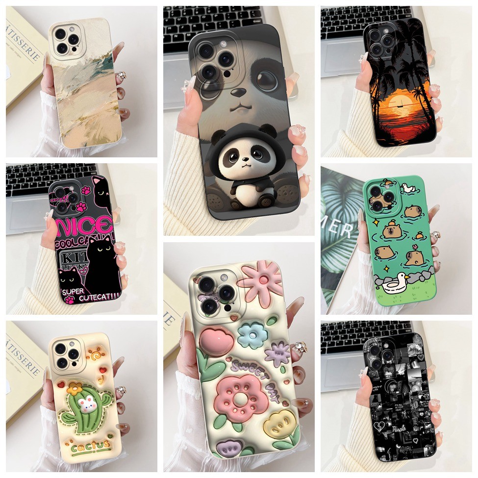 Ốp Lưng 6.7 '' Cho iPhone 15 Pro Max A249 Thẩm Mỹ Mèo Dễ Thương Thời Trang Ngộ nghĩnh Silicon Điện T