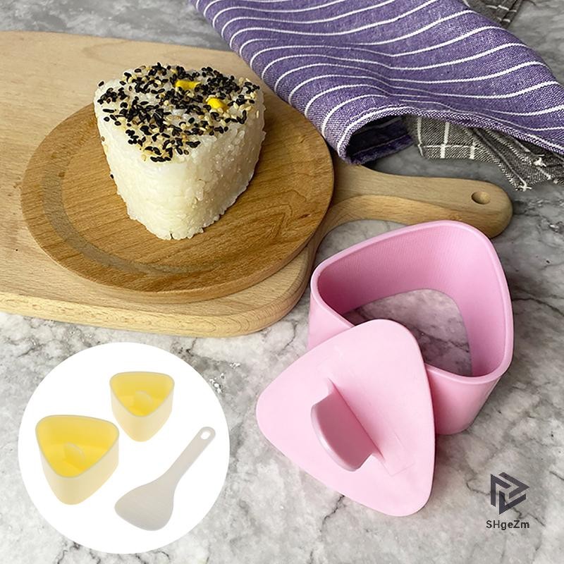 [Shgezm] Khuôn Sushi Onigiri Rice Ball Food Press Khuôn Làm Sushi Hình Tam Giác Bộ Sushi [MỚI]