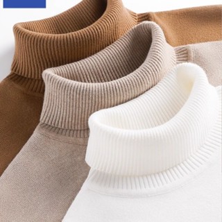 M-5xl Nam Mùa Đông Cổ Cao Dày Lông Cừu Đế Ấm Áo Len Mỏng Phù Hợp Với Tất Cả Trận Đấu Màu Trơn Áo