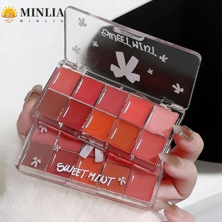 Minlia Jelly Lip Gloss Palette, Bảng Son môi dưỡng ẩm lâu trôi DIY Mixing Lip Color, Bóng nước trong suốt tự nhiên 10 màu Gương thủy tinh Lip Glaze Girls