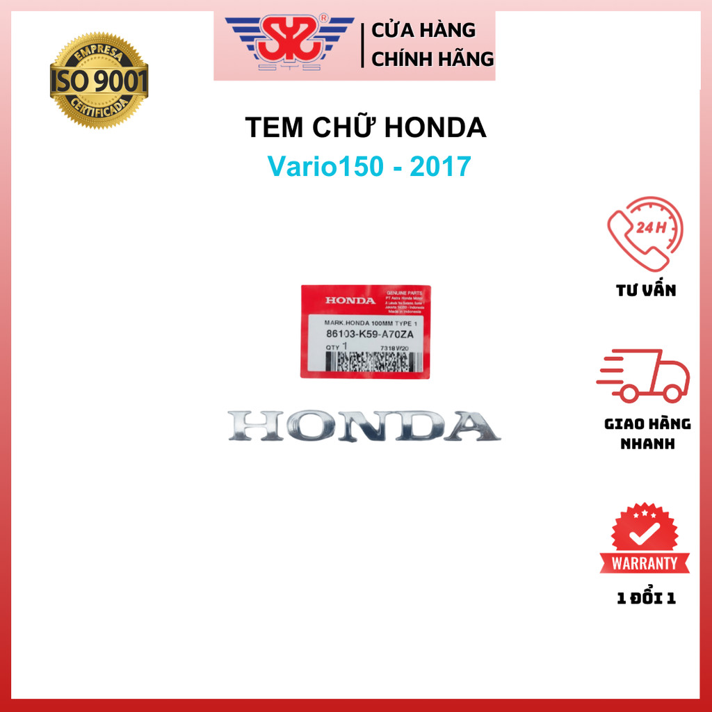 Tem chữ Vario150-2017, Vario150-2018 chính hãng Indonesia 86103