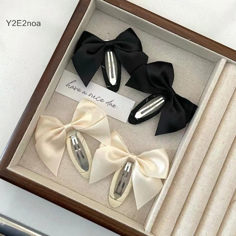 Y2e2noa 2 Chiếc Thời Trang Hàn Quốc Ruy Băng Nơ Kẹp Tóc Thanh Lịch Ngọt Nơ Kẹp Tóc Barrettes BB Kẹp 
