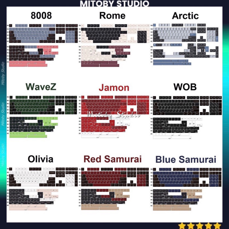 Keycap Samurai Olivia cherry Profile Tổng hợp Keycap CMK Daye bàn phím cơ WoB Jamon Mitoby Factory