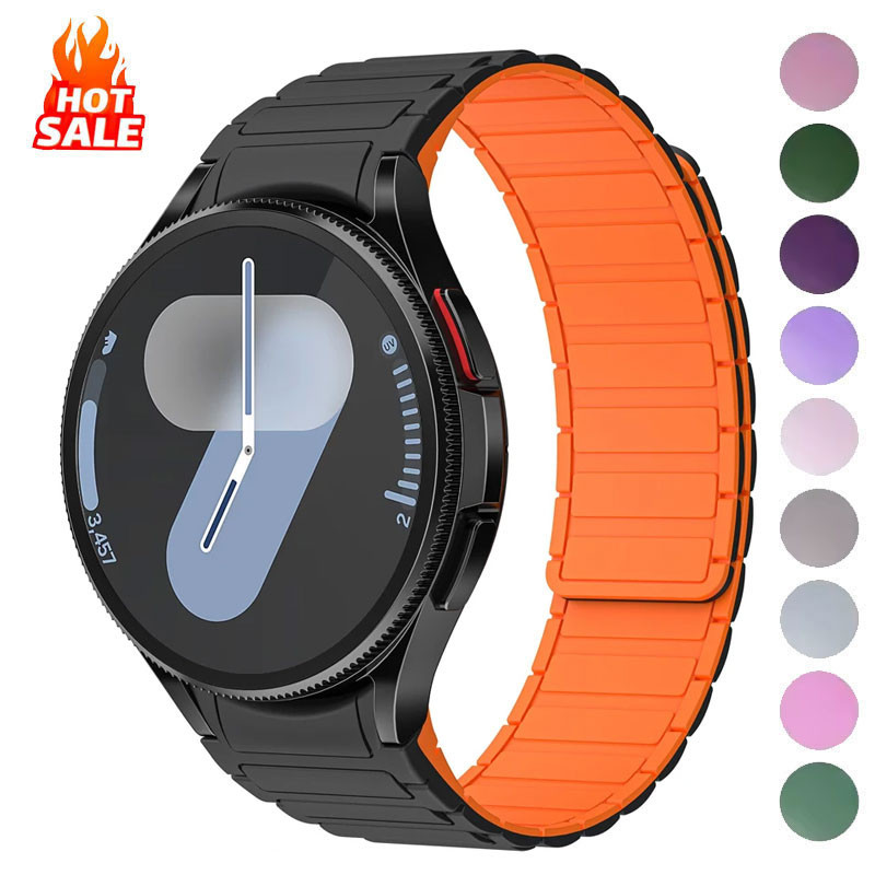 KHÔNG CÓ Khoảng Cách Dây Silicon Từ Tính Cho Samsung Galaxy Watch 6 classic 7 5 Pro 4 44mm 40mm 45mm