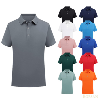 Áo sơ mi Polo nam có cổ ngắn tay Slim Fit thông thường thoáng khí chống mài mòn co giãn đơn giản Phiên bản Hàn Quốc TJ80