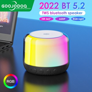 Goojodoq Loa Bluetooth RGB Loa Không Dây Di Động Âm Thanh 3 TRONG 1 Có Mic USB Cho Điện Thoại Laptop Loa mini