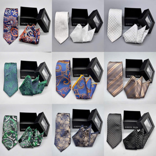 Hộp Cà vạt nam cao cấp 7cm khăn và cà vạt tự thắt tặng kèm kẹp cà vạt 70k  Phụ kiện cưới Giang