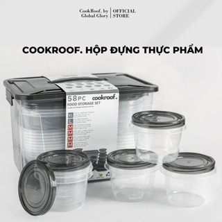 Bộ 29 hộp đựng thực phẩm COOKROOF nhựa PP5 6 Size an toàn cho sức khoẻ dùng cho lò vi sóng, tủ lạnh