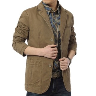 Áo khoác cotton nam màu xanh trung niên cỡ lớn phù hợp với áo khoác nhỏ phù hợp với 817 phong cách mới Bộ đồ thường ngày QZ34