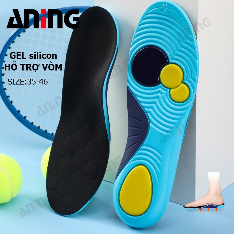 Lót Giày Thể Thao Gel Silicon Hỗ Trợ Vòm Chống Sốc Chân Chỉnh Hình Đệm Giày Mềm Cho Đế Giày Chạy Bộ