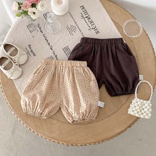 INS Summer Baby Loose Retro Chấm Bi Họa Tiết 2 Màu Mềm Mại Thoáng Khí Quần Short 1-3 Tuổi