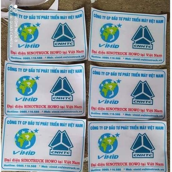 Tem bộ Vimid 28x33 decal trong dán xe tải ben howo 371,380 (sl:2 tem)