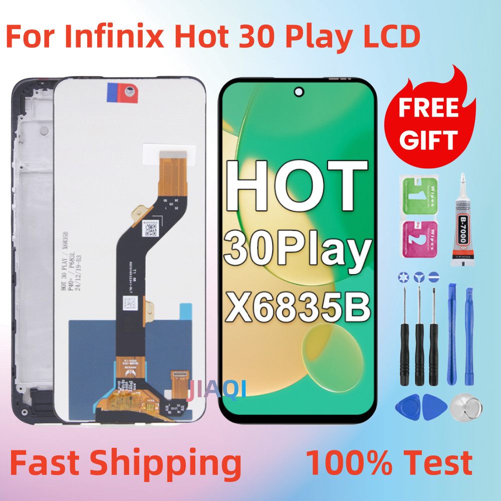 Dành Cho Infinix Hot 30 Chơi NFC Màn Hình LCD X6835B X6835 Bộ Số Hóa Màn Hình Cảm Ứng Thay Thế
