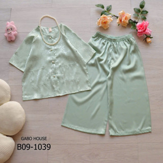 Bộ quần áo bà ba lụa gấm kèm chuỗi hạt cho bé gái, kiểu basic ứng dụng cao, chất siêu đẹp B09