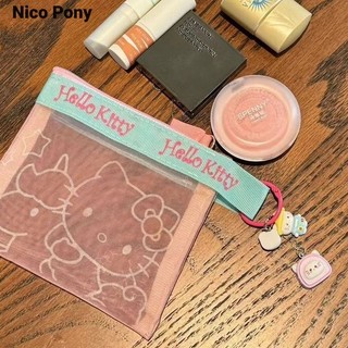 Túi lưới Hello Kitty dễ thương Nico Pony để sử dụng hàng ngày - Túi đựng mỹ phẩm trong suốt