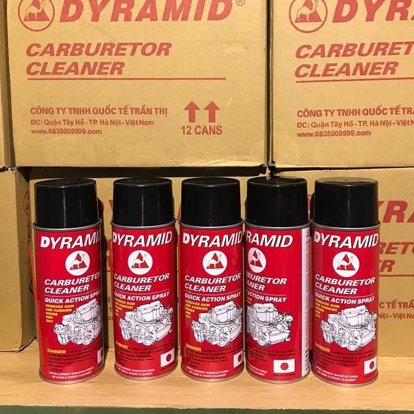 Chai Xịt chế hòa khí , Bình xăng con ,vệ sinh kim phun, DYRAMID 450ml