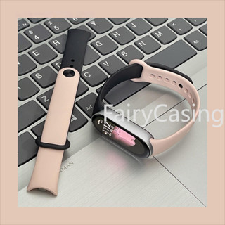 Dây Đeo Màu Kép Cho Xiaomi Mi Band 10 9 8 NFC Vòng Tay Silicon Cổ Tay Miband 9 NFC Thay Thế Pulsera Correa Dây Đeo Thể Thao