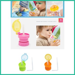 Inn Nhiều Màu Sắc Chống Tràn Chai Nước Nắp Xoắn Có Ống Hút Uống An Toàn Ống Hút