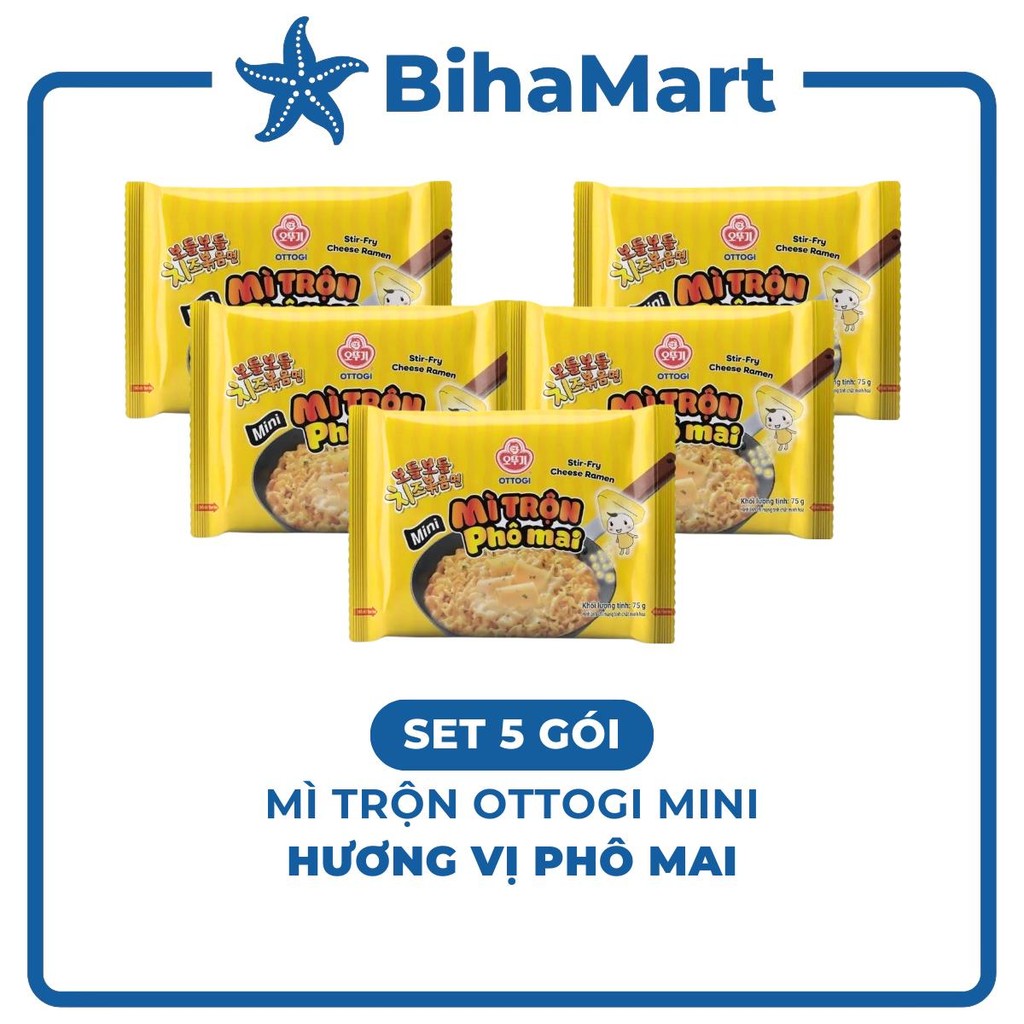 [SET 5 GÓI] - OTTOGI - Mì trộn Ottogi mini Phô mai, Mì trộn Phô mai Ottogi mini, Mì trộn Phô mai min