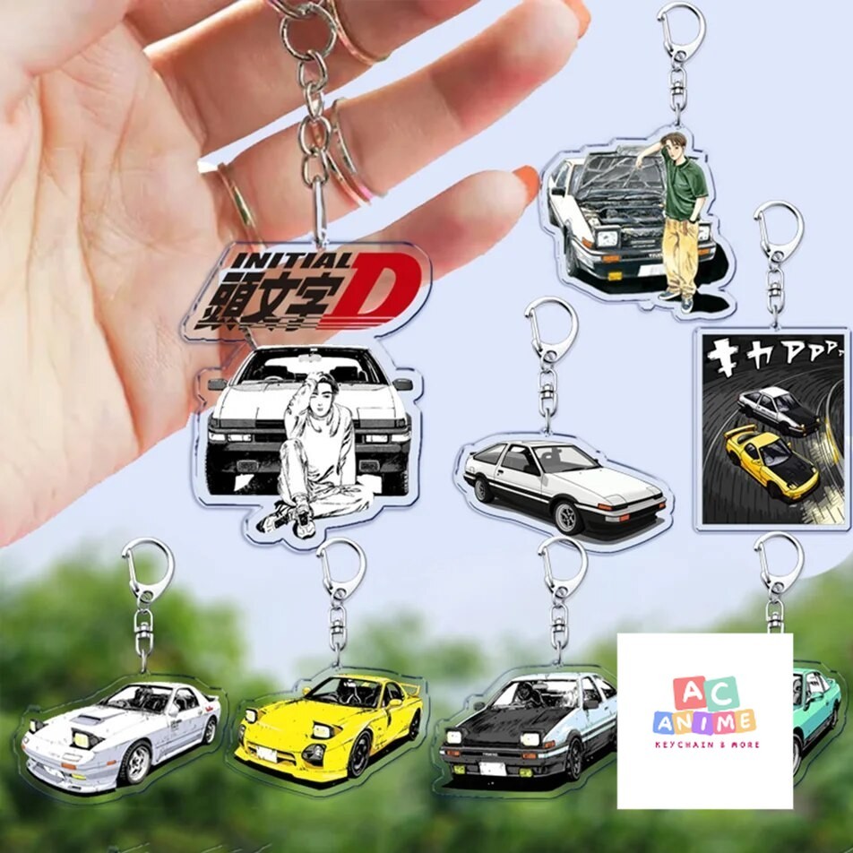 Móc khóa Anime Initial D Car Kenta Cartoon Game Ae 86 a01 Phụ kiện trang trí túi xách Balo