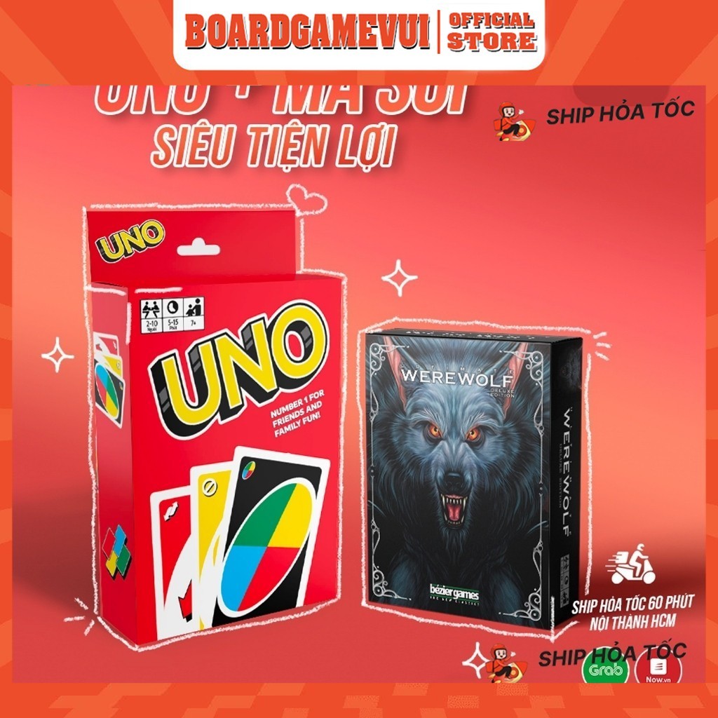 Combo Ma sói + UNO cơ bản 108 lá - 𝗕𝗼𝗮𝗿𝗱𝗚𝗮𝗺𝗲𝗩𝘂𝗶