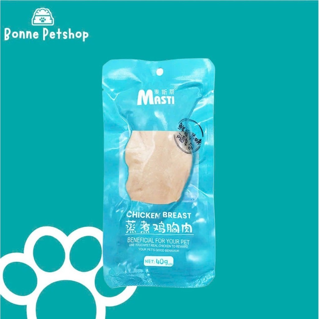 Ức Gà Masti - Ức gà tưới đóng gói 40gr dành cho chó và mèo