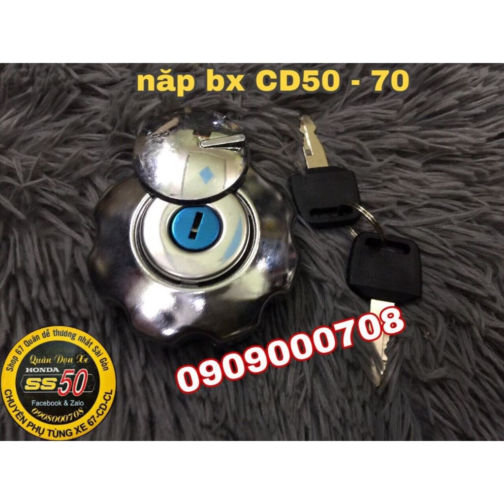 Nắp xăng CD50, hàng gia công. Dành cho các dòng xe 67 - 68 - CD - CL