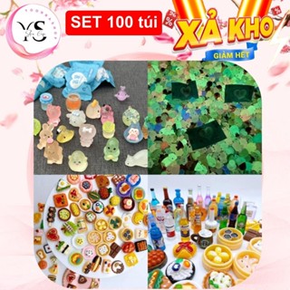  Combo 100 Túi Mù Tự Xé Mini Dạ Quang Đồ Chơi Test Nhân Phẩm Blindbox-Con Vật Hoạt Hình Chai Lọ Đồ Ăn CB100 LỘN XỘN MINI 