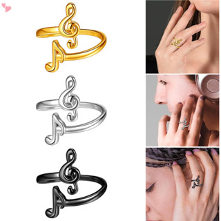  Ghi Chú Âm Nhạc Nhẫn Có Thể Điều Chỉnh Bạc   Vàng 18K   Đen Súng Mạ Trái Tim Tình Yêu Treble Clef Nhạc Note Mở Nhẫn Trang Sức Quà Tặng Cho Người Yêu Âm Nhạc 