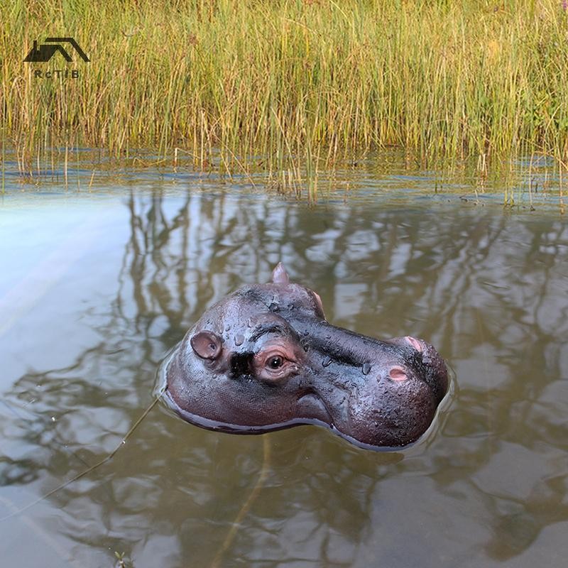 < RcTlB > Hippopotamus Trang trí sân vườn Tượng đầu Hippopotamus Ao Nổi Đầu Hippo Phong cảnh Đầu Hip