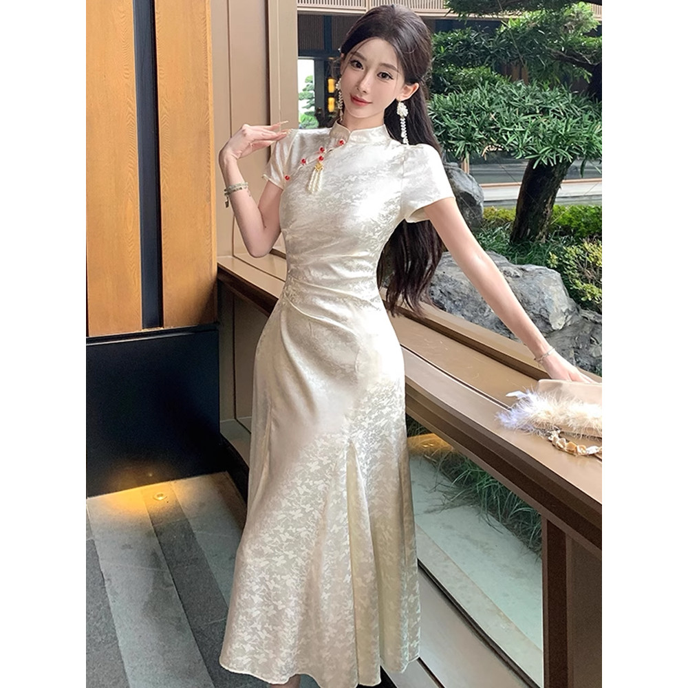 Đầm sườn xám cách tân thanh lịch dự tiệc | D355