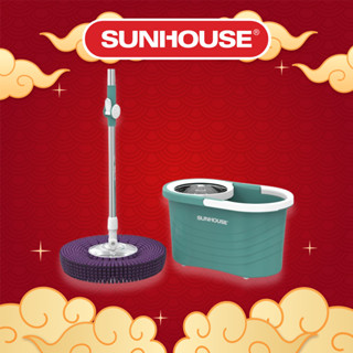 Bộ lau nhà xoay 360 độ 2 bông lau SUNHOUSE KS-CL300IB