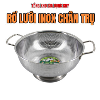  Rổ lưới inox 201 Tithafac có quai và chân đế đa năng inox 201 không gỉ dùng để vo gạo đựng hoa quả KNY 