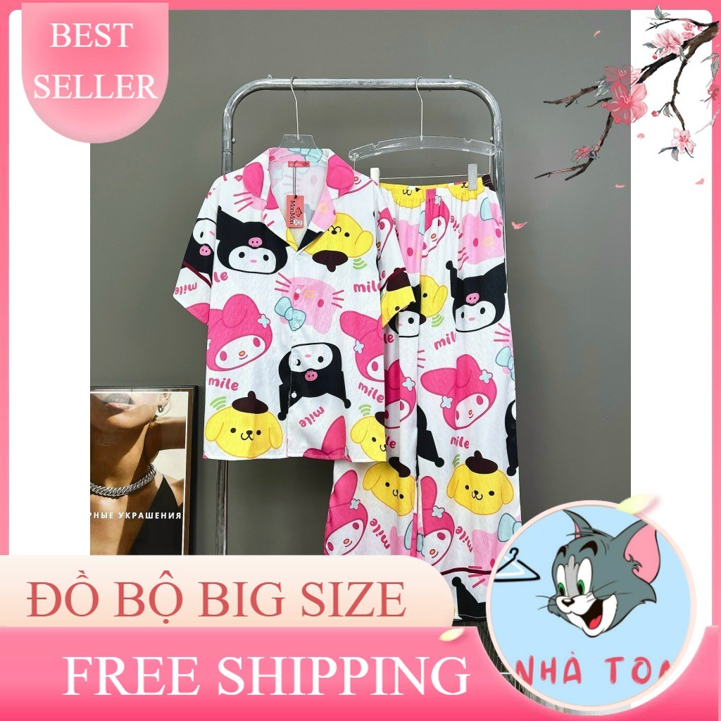 [Mon Mon] Đồ bộ lụa xước bigsize siêu đẹp