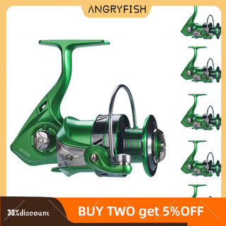Cuộn quay ANGRYFISH 4.7: 1 / 5.2: 1 Tỷ lệ bánh răng Cốc dây tốc độ cao Vòng bi 11BB Máy câu cá MX1000-MX6000 để câu cá nước mặn
