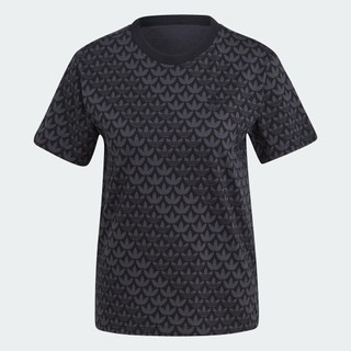 adidas Phong cách sống Áo Thun Monogram Ba Lá Nữ Đen II3180