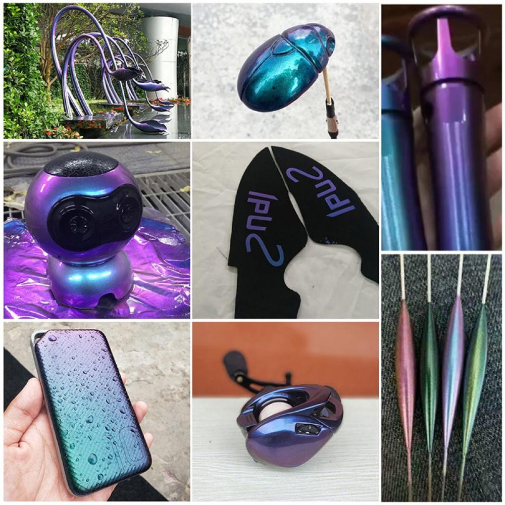 Mt 10g Car Chameleon Pigment Powder Color Changing Pigment Trang trí ô tô Bột màu ngọc trai