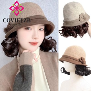Covieezb Mũ Mùa Thu Đông Tóc Giả, Tóc Giả Mũ Xoăn Ngắn Sóng Tổng Hợp, Tóc Giả Vô Hình Giả Nữ Mẹ Nón Với Tóc Giả Nữ