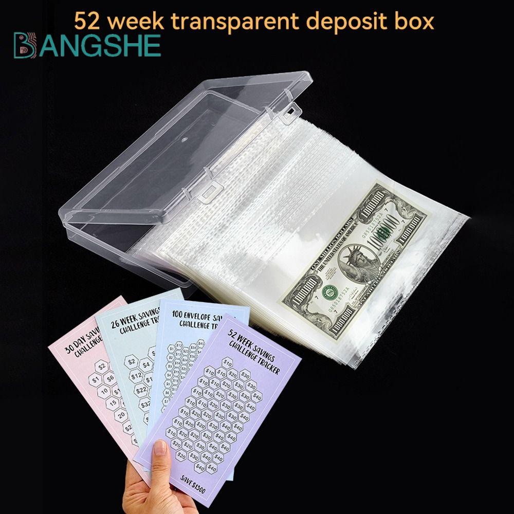 Bangshe Bộ 100 Phong Bì Tiết Kiệm Tiền, Sáng Tạo Thử Thách Tiền Mặt 100 Phong Bì Hộp Thử Thách, Quà 