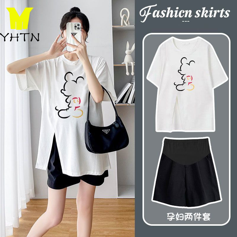 YHTN đồ bộ bầu bigsize quần áo bà bầu dễ thương xinh Thời trang set bầu